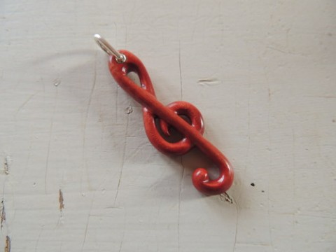 Houslový klíč - přívěsek šperk přívěsek šperky dárek luxusní stříbro ag925 z lásky růžové dřevo 