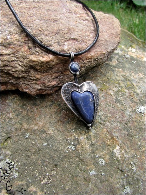 Náhrdelník - blue heart šperk náhrdelník srdce modrý minerál tiffany cínovaný sodalit handmade lapislazuli 