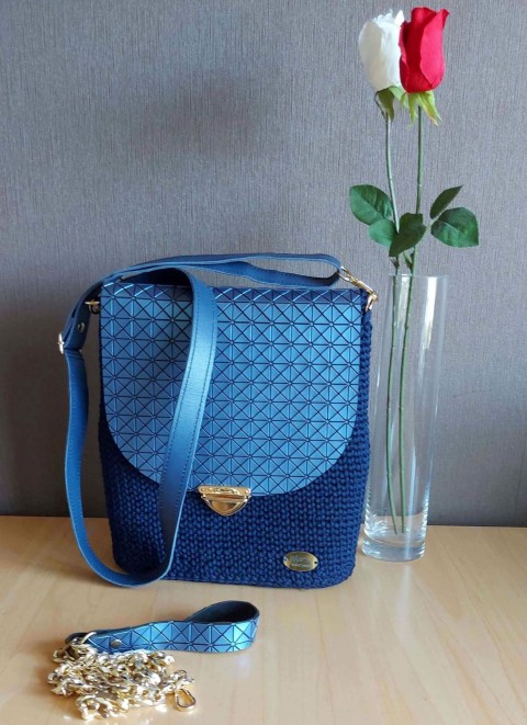 Kabelka - crossbody kabelka dárek doplněk taška modrá pouzdro jedinečná háčkovaná kabelka crossbody jarní móda před rameno příležitostná 