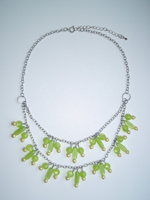 Zelený náhrdelník bižuterie náhrdelník korálky pla 