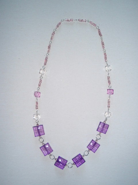 Náhrdelník fialový bižuterie náhrdelník korálky pla 