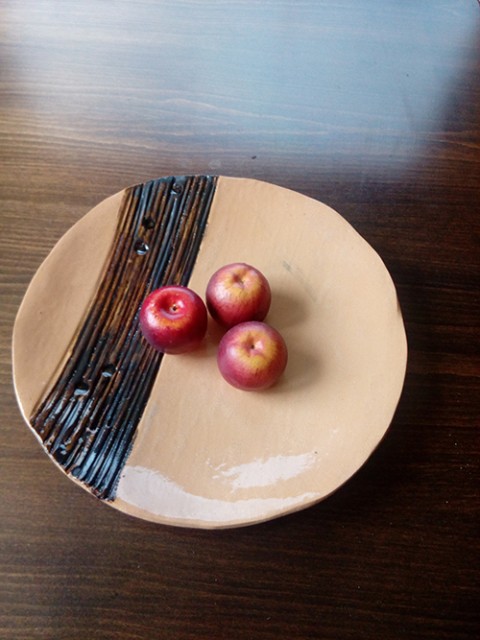 Mísa na ovoce dekorace talíř bytový tác hnědá ovoce mísa keramický černý 