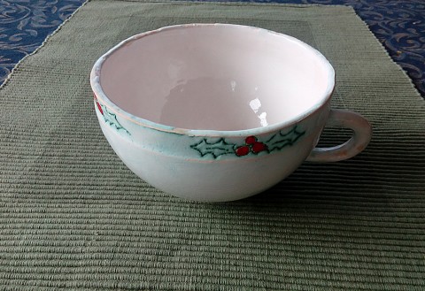 Hrnek na čaj ledově bílý hrnek čaj vánoční keramický hrníček pohoda 