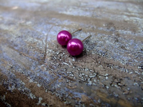 Perle - fialkové náušnice fialové perličky perly perle fialky naušnice fialkové perlové náušnice 