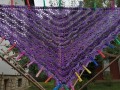 Šátek háčkovaný fialový