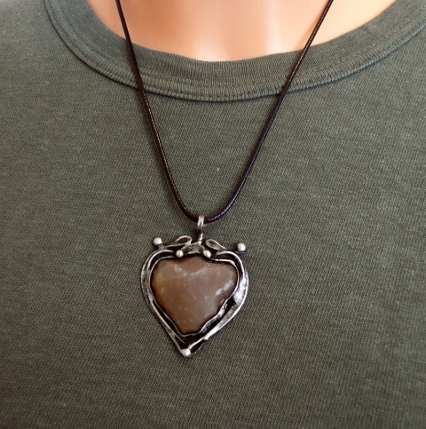 Pánský amulet Statečné srdce cínovaný přívěsek pánský náhrdel 