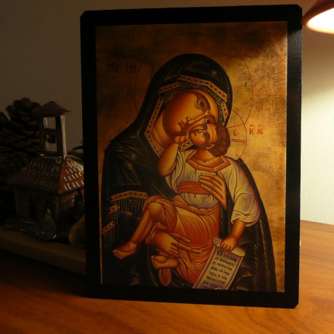 Replika ikony Panny Marie s Kristem svátost byzantská ikona s ikonou panna marie a kristus replika ikony svatý obraz řecká ikona 