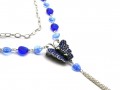 Modrý dlouhý náhrdelník s motýlkem