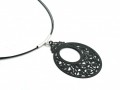 Černý kruh s ornamenty - náhrdelník