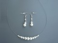 Bílé perličky - náhrdelník - střed