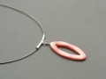 Perleťový náhrdelník -růžový oválek