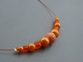 Oranžové perličky -náhrdelník-střed