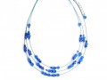 Modrý dětský třířadý náhrdelník