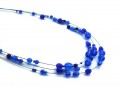 Královsky modrý třířadý náhrdelník