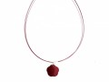 Červená menší kytka - náhrdelník