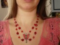 Červený náhrdelník s náušnicemi