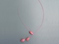 Jednoduchý růžový náhrdelník -losos