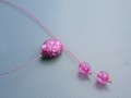 Růžový mourovaný náhrdelník - kapka