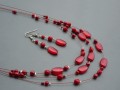 Červený náhrdelník s náušnicemi