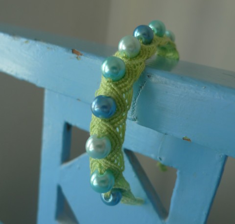 Náramok - Tyrkysová lúka náramek pletený náramky barevný bavlnky náramky přátelství elegantný 