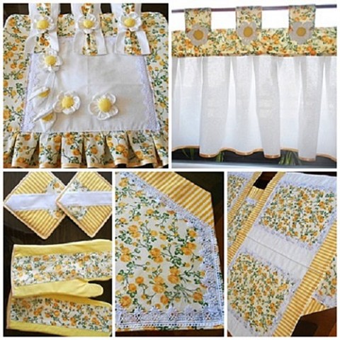 Běhoun s prostíráním bavlna ubrus bílá stolování žlutá stůl podložky krajky 
