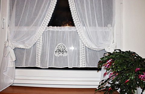 Záclonka souprava 2 bílá krajka okna okno madeira závěsy záclonka záclonky vsadka 