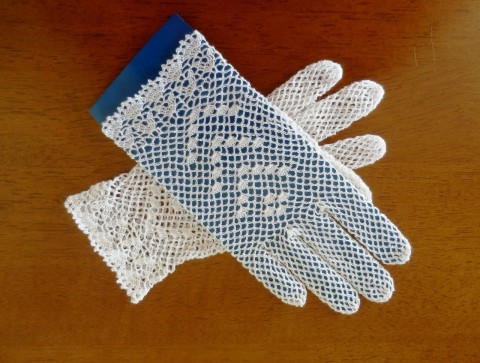 bílé krajkové rukavičky rukavičky háčkovaná krajka gloves 