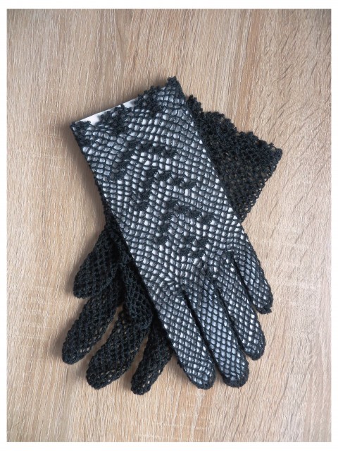 černé krajkové rukavičky háčkování krajka rukavičky crochet lace gloves 