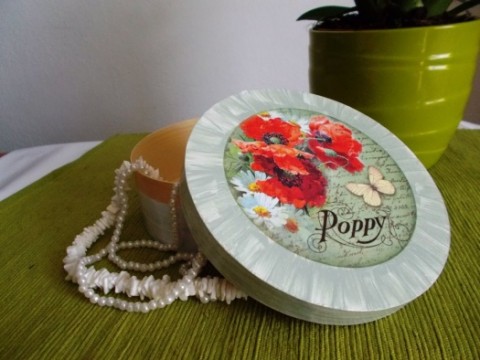 Poppy - vlčí máky dekorace krabička krabice decoupage šperkovnice vlčí máky 