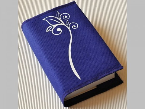 Poupě, modrá - obal na knihu modrá bílá obal kniha knihu poupě knihy obal na knihu 