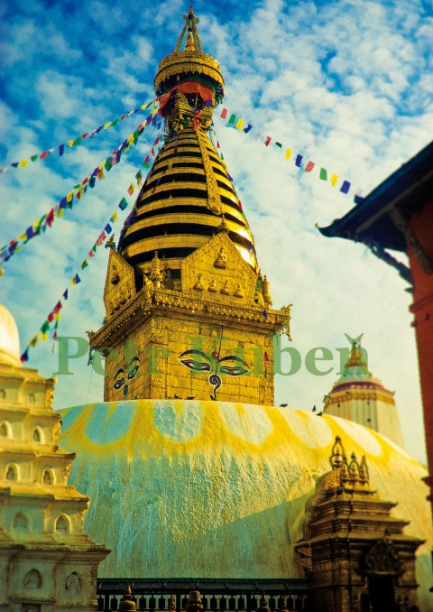 Swayambhunat oči zlato praporky buddha chrám nepál buddhismus svátost stůpa buddhism sacred temple swayambhunat 