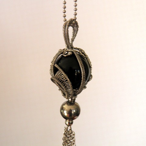 Náhrdelník Olla náhrdelník korálky elegantní řetízek nerez onyx autorský antialergický minerály nerezový drát nerezová ocel korálek nerez 