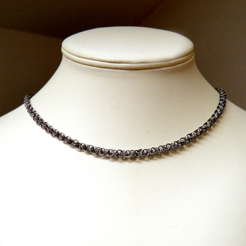 Náhrdelnik Laura náhrdelník stříbrný řetízek nerez kroužkování chainmaille nerezová ocel antilergický 