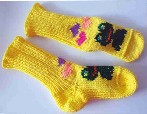 Velikonoční ručně pletené ponožky ponožky velikonoční žabka ručně pletené 