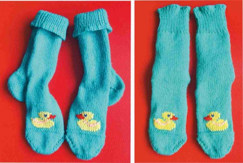 Velikonoční ručně pletené ponožky ručně pletené ponožky velikonoční kačenky 