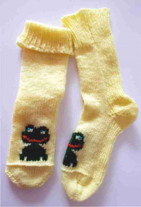 Jarní ručně pletené ponožky ručně jarní pletené ponožky žabička 