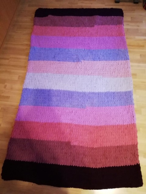 Měkký pletený přehoz puffy -fialová dárek deka přehoz postel teplá 
