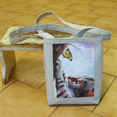 Kabelka Číča a motýl kabelka taška motýl kočka malá cestovní móda crossbody 