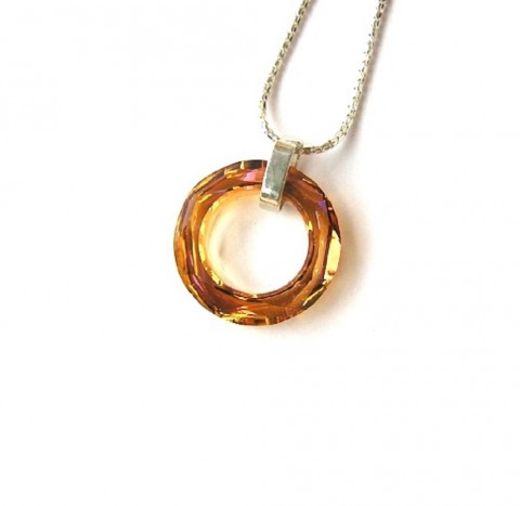 Kruh Swarovski copper kruh náhrdelník přívěsek řetízek swarovski stříbrná stříbro měděná kroužek 