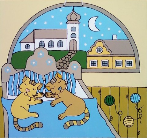 Obrázek - Kočičí hajánky. dekorace dárek obraz kočka kocour kočička láska obrázek kočky kotě kočičky pohoda koťata kocourek pro radost siesta pro štěstí 
