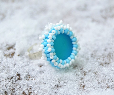 Ledové království - prsten prsten veselé hravé bílé modré zmrzlé 
