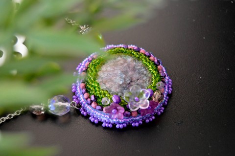 Probuzení - náhrdelník korálky korálek fialové fialová  