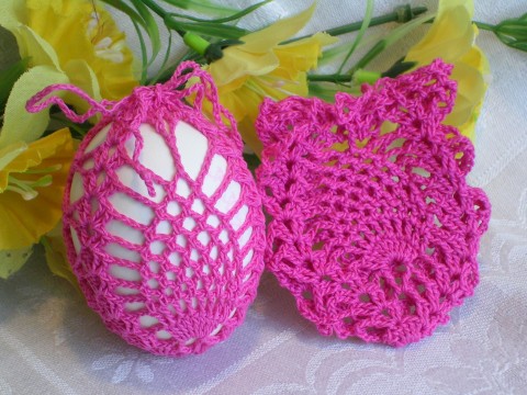 Košilky na vajíčka - ananasový vzor na dekorace originální obal háčkování velikonoce háčkované vajíčka velikonoční háčkováná vejce kraslice košilka vajíčko obleček crochet crocheting originíální egg vajce crocheted 
