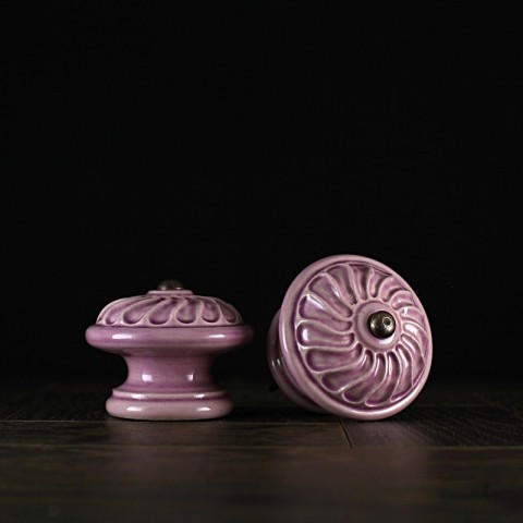 Úchyt / lila - vzor č. 1 keramika keramické vintage keramický komoda starobylé nábytek rustikální starobylý úchyt knopek rustical rustikal knopka keramický úchyt šuflík 