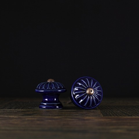 Úchyt / kobaltově modrý - vzor č. 4 keramika keramické vintage keramický komoda starobylé nábytek rustikální starobylý úchyt knopek rustical rustikal knopka keramický úchyt šuflík 