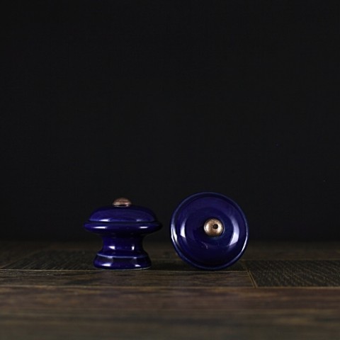 Úchyt / kobaltově modrý - vzor č. 3 keramika keramické vintage keramický komoda starobylé nábytek rustikální starobylý úchyt knopek rustical rustikal knopka keramický úchyt šuflík 