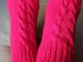 Pletené ponožky s copánky