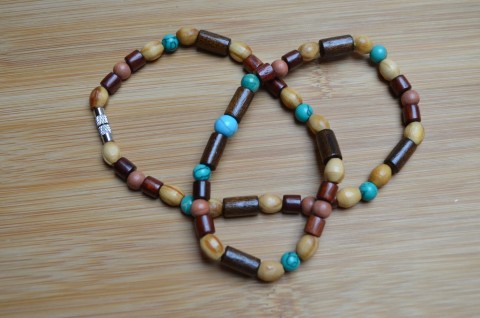 Pánský náhrdelník - s Tyrkysem náramek korálky kameny léčivý ochranný čakrový meditační joga 