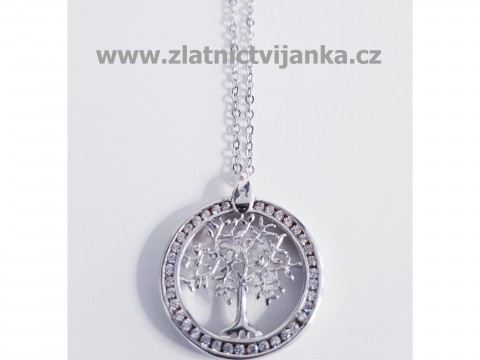 Stříbrný řetízek STROM ŽIVOTA přívěšek stříbro strom života 