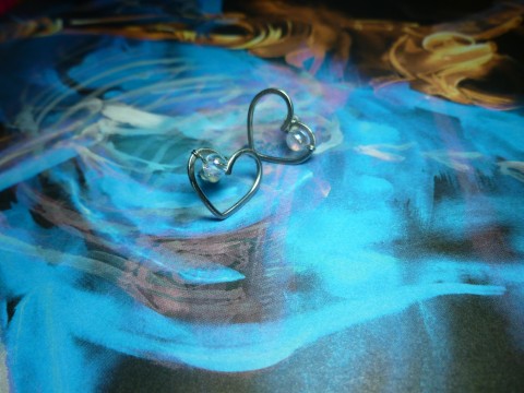 Náušnice z chirurgické oceli- Heart náušnice šperk dárek polodrahoka 